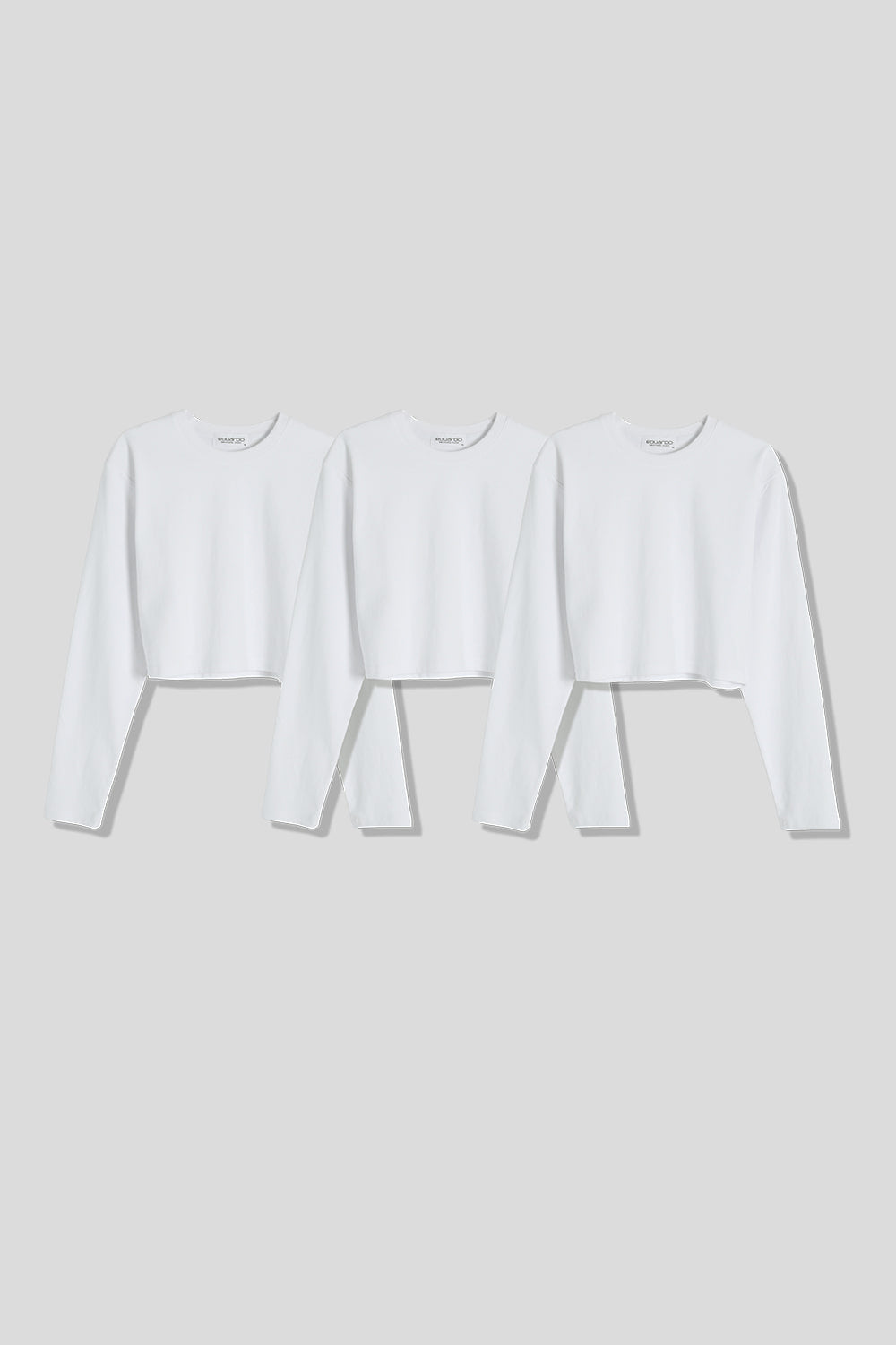 Women’s Normal Regular-Fit Cropped Long-Sleeve T-Shirt – Classic Multipack