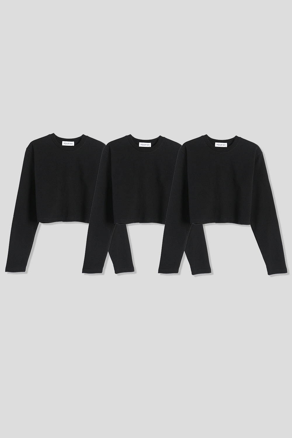 Women’s Normal Regular-Fit Cropped Long-Sleeve T-Shirt – Classic Multipack