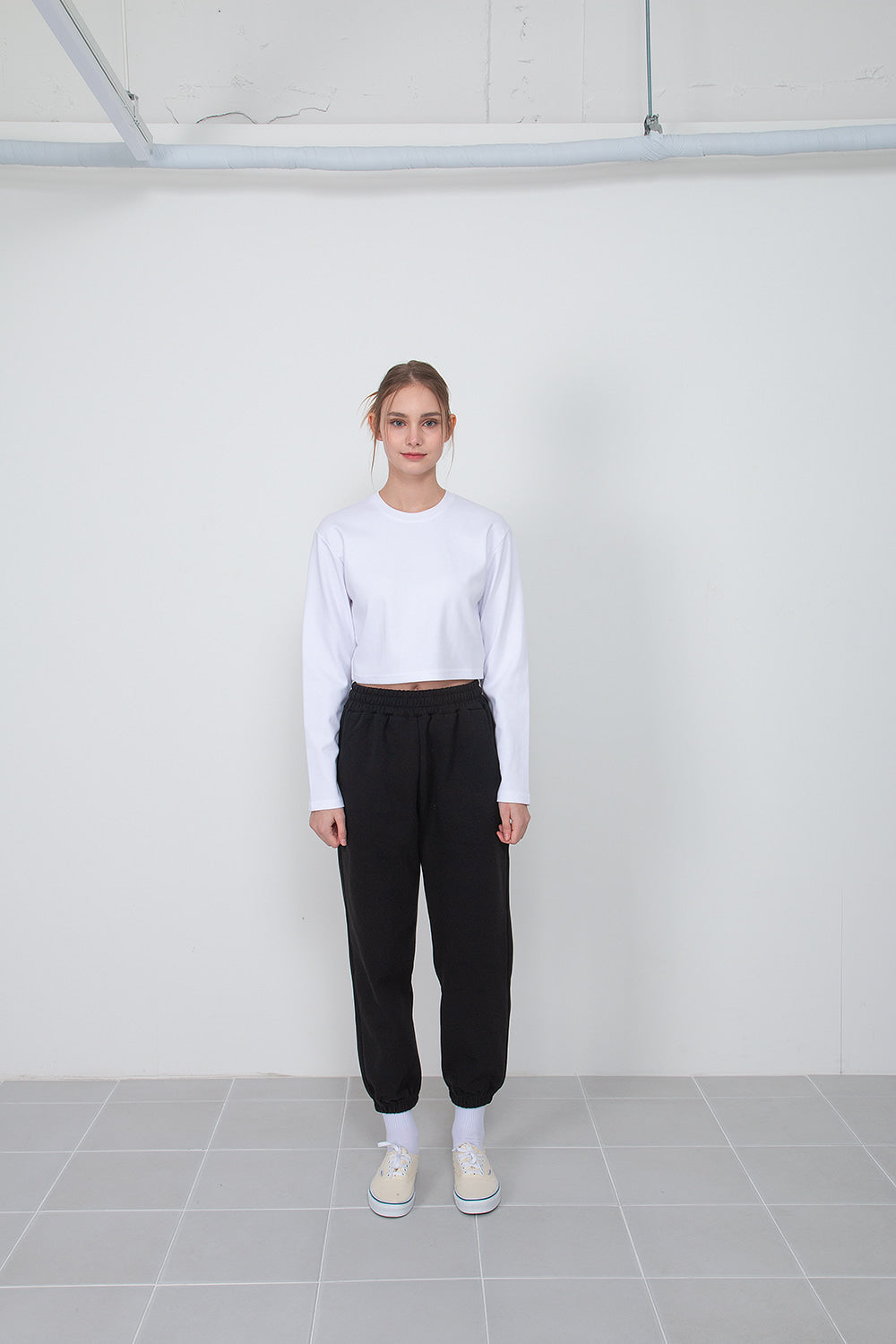 Women’s Normal Regular-Fit Cropped Long-Sleeve T-Shirt – Classic Multipack