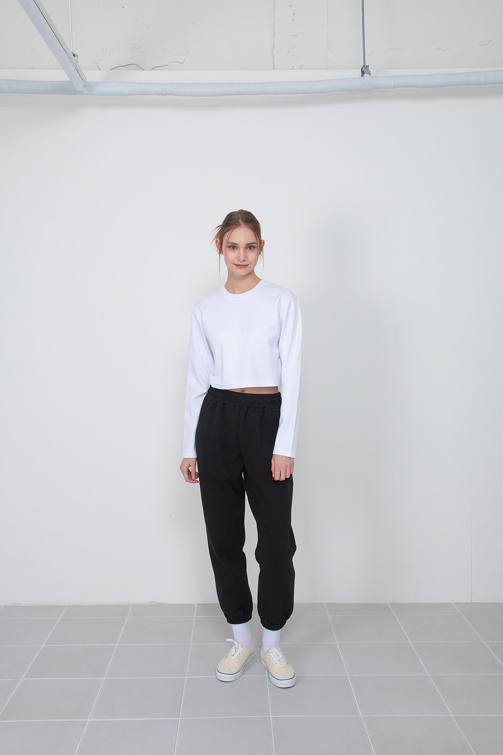 Women’s Normal Regular-Fit Cropped Long-Sleeve T-Shirt – Classic Multipack