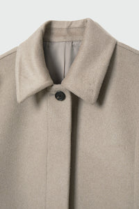 EDUARDO Women Belted Wool-Cashmere Single-Breasted Mac Balmacaan Long Coat.