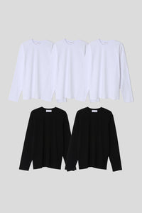 Women’s Normal Regular-Fit Long-Sleeve T-Shirt – Classic Multipack
