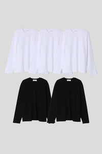 Women’s Relax Semi-Oversized Long-Sleeve T-Shirt – Classic Multipack