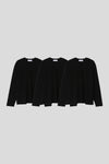 EDUARDO 3 Pack Women's Semi Over Relaxed Fit  Long-Sleeve Crew Neck T-Shirt  Multipack.