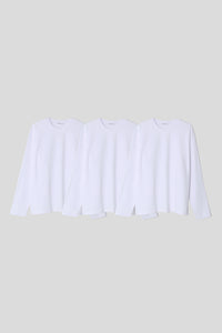 EDUARDO 3 Pack Women's Semi Over Relaxed Fit  Long-Sleeve Crew Neck T-Shirt  Multipack.