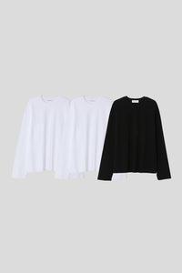 Men’s Relax Semi-Oversized Cropped Long-Sleeve T-Shirt – Classic Multipack