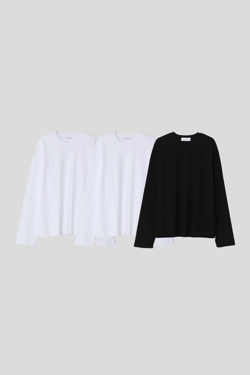 Men’s Relax Semi-Oversized Cropped Long-Sleeve T-Shirt – Classic Multipack