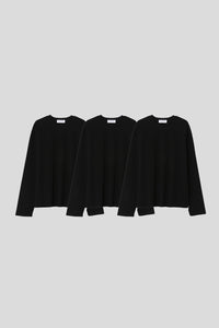Men’s Relax Semi-Oversized Cropped Long-Sleeve T-Shirt – Classic Multipack