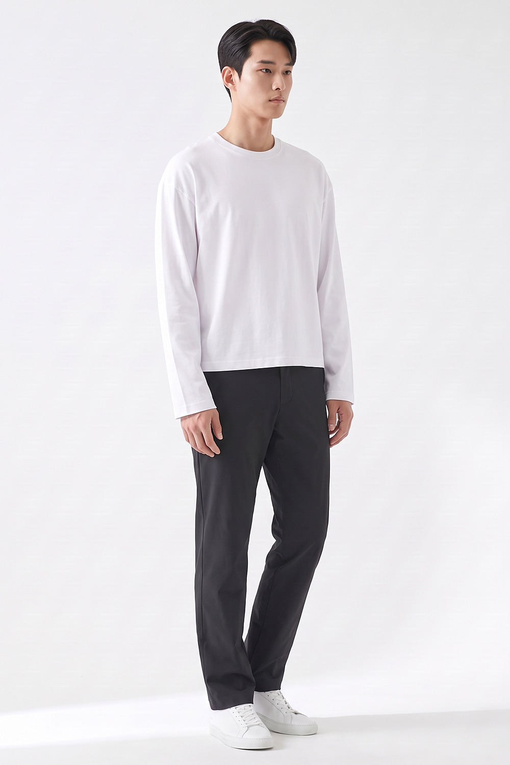 Men’s Relax Semi-Oversized Cropped Long-Sleeve T-Shirt – Classic Multipack