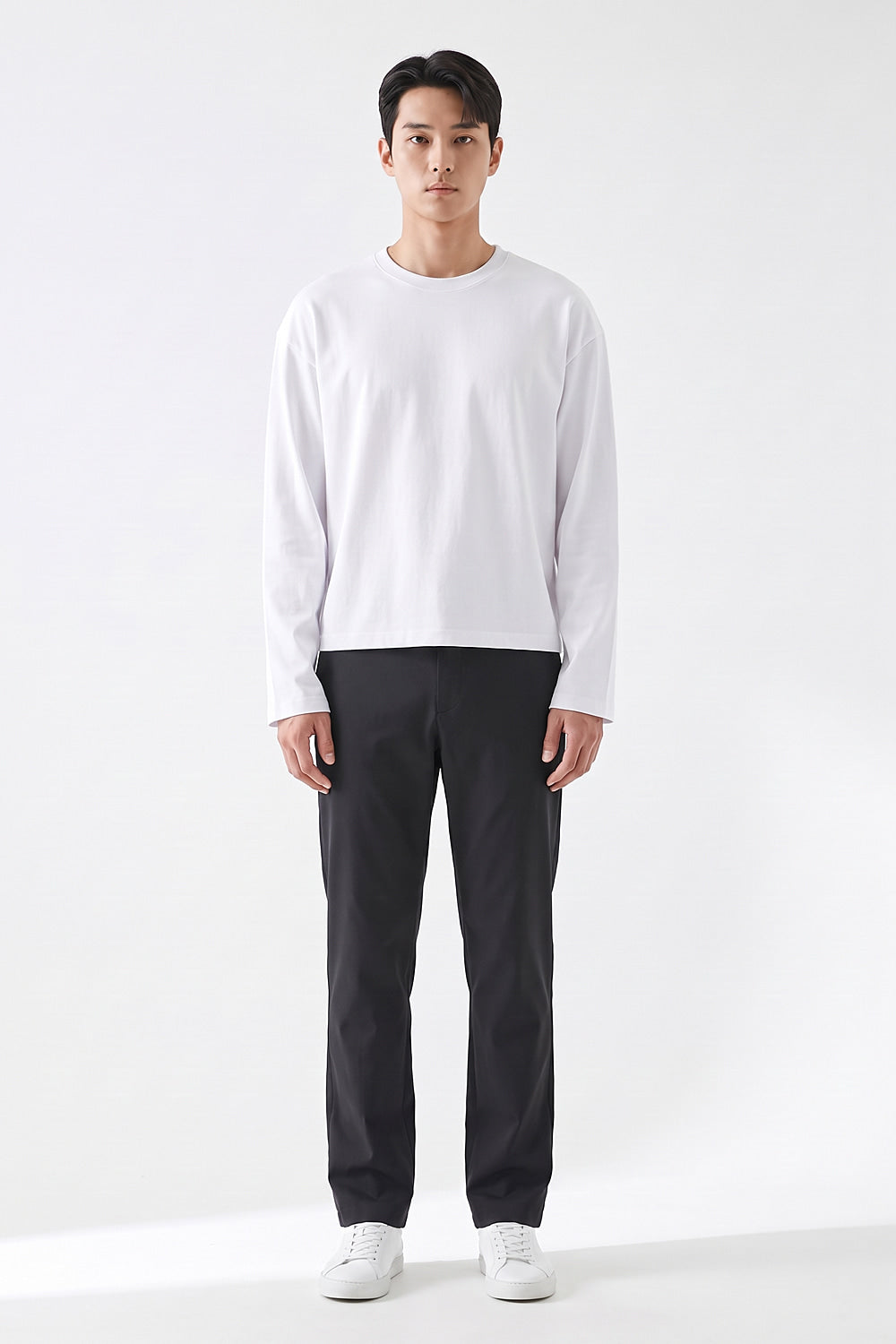 Men’s Relax Semi-Oversized Cropped Long-Sleeve T-Shirt – Classic Multipack