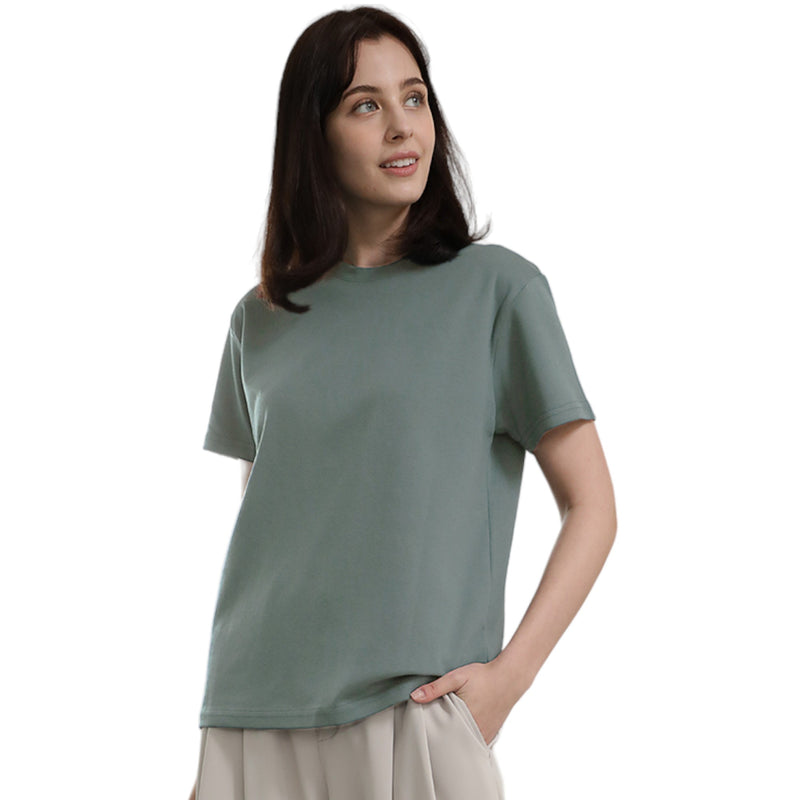 EDUARDO Women's Cotton Modal Blend, Normal Fit Short Sleeves Crew T-Shirt.