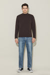 EDUARDO Men's Long Sleeve Semi-Over Fit Brushed Heavy Cotton Blend Mock Neck Top.