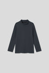 EDUARDO Youth Mock Neck semi-Over Brushed Heavy Cotton Long Sleeve Shirt.