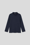 EDUARDO Youth Mock Neck semi-Over Brushed Heavy Cotton Long Sleeve Shirt.