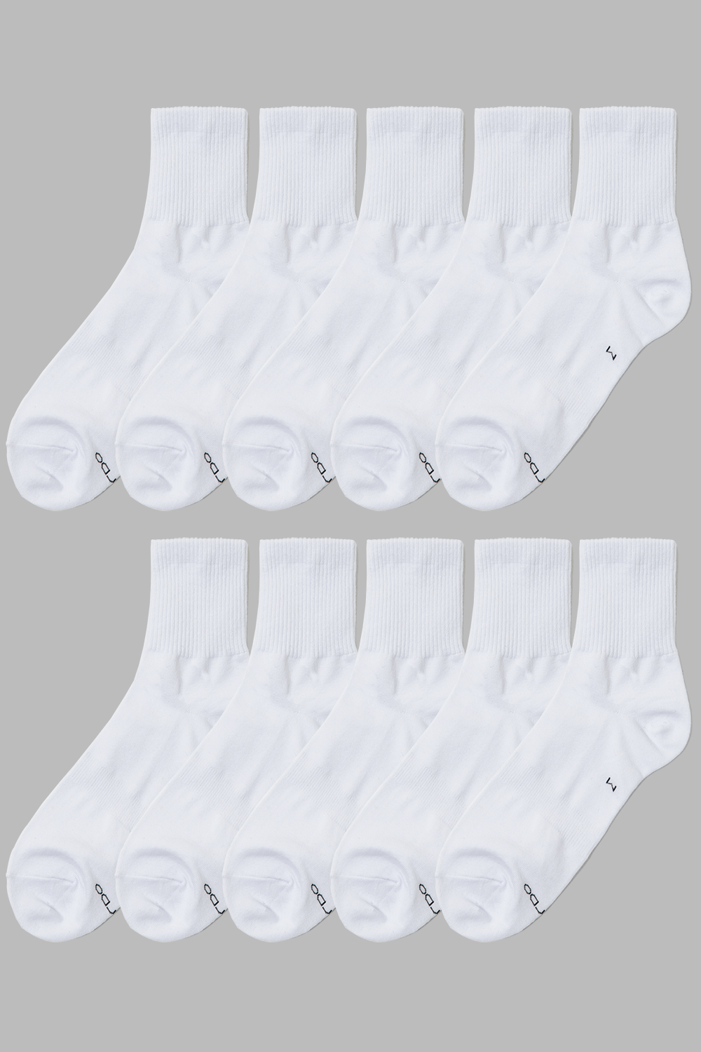 Unisex Lightweight Mid-Crew Socks – 10-Pair Pack