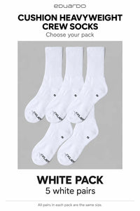Unisex Cushioned Heavyweight Crew Socks – pack guide