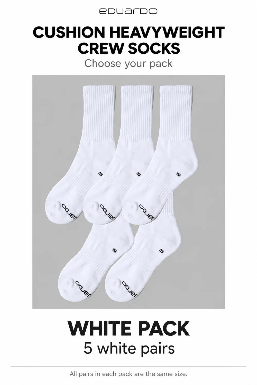 Unisex Cushioned Heavyweight Crew Socks – pack guide