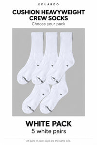 Unisex Cushioned Heavyweight Crew Socks – 5-Pair Pack