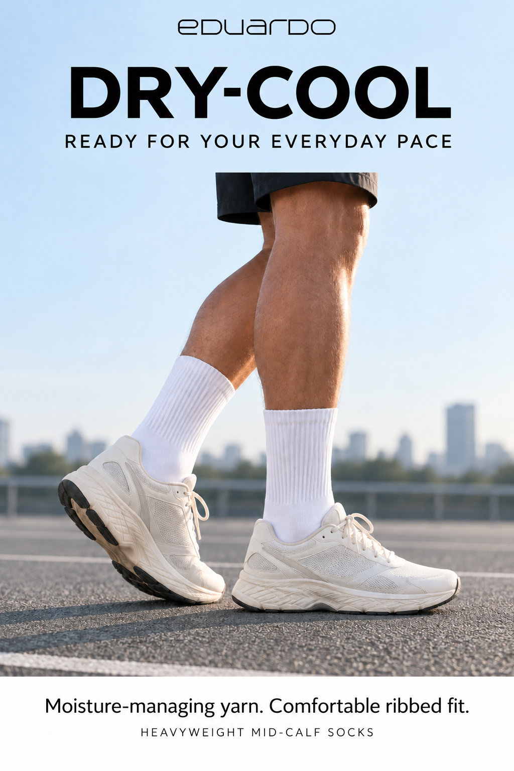 Unisex Dry-Cool Heavyweight Mid-Calf Socks – 10-Pair Pack