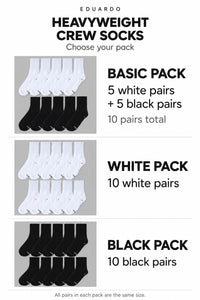 Unisex Heavyweight Crew Socks – 10-Pair Pack