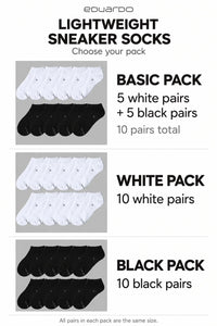 Unisex Lightweight Sneaker Socks – pack guide