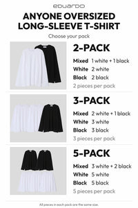 Men’s Anyone Oversized Long-Sleeve T-Shirt – Classic Multipack – pack guide