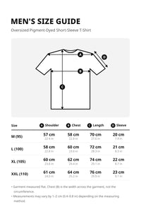 Men’s Oversized Pigment-Dyed Short-Sleeve T-Shirt – size guide