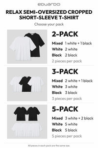 Men’s Relax Semi-Oversized Cropped Short-Sleeve T-Shirt – Classic Multipack – pack guide