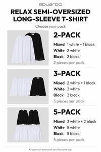Men’s Relax Semi-Oversized Long-Sleeve T-Shirt – Classic Multipack – pack guide