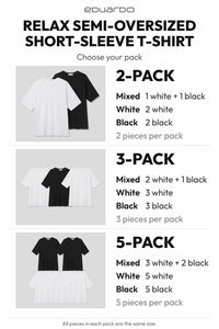 Men’s Relax Semi-Oversized Short-Sleeve T-Shirt – Classic Multipack – pack guide