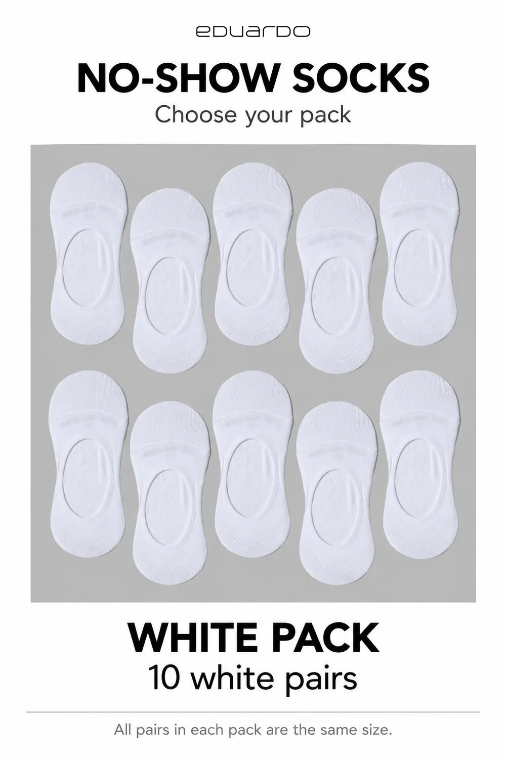 Unisex No-Show Socks – pack guide
