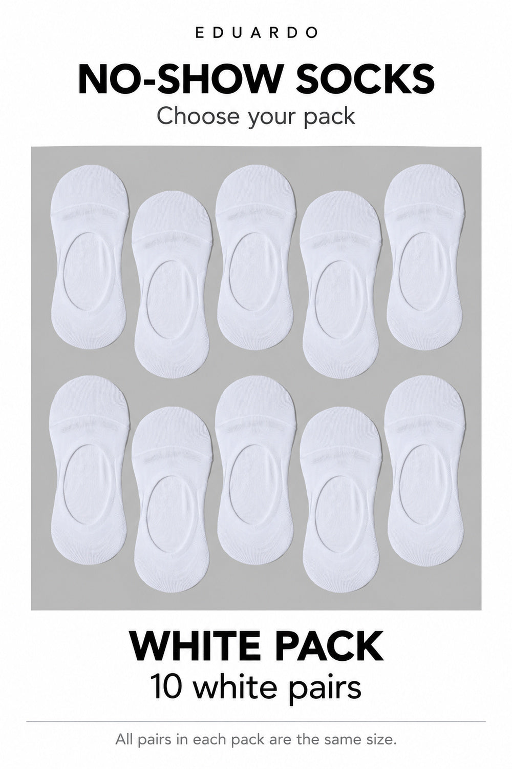 Unisex No-Show Socks – 10-Pair Pack