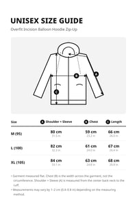 Overfit Incision Balloon Hoodie Zip-Up. – size guide