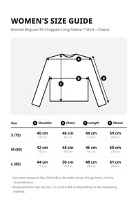 Casual Mid Weight Women's Long Sleeve Crop Top Shirts. – size guide