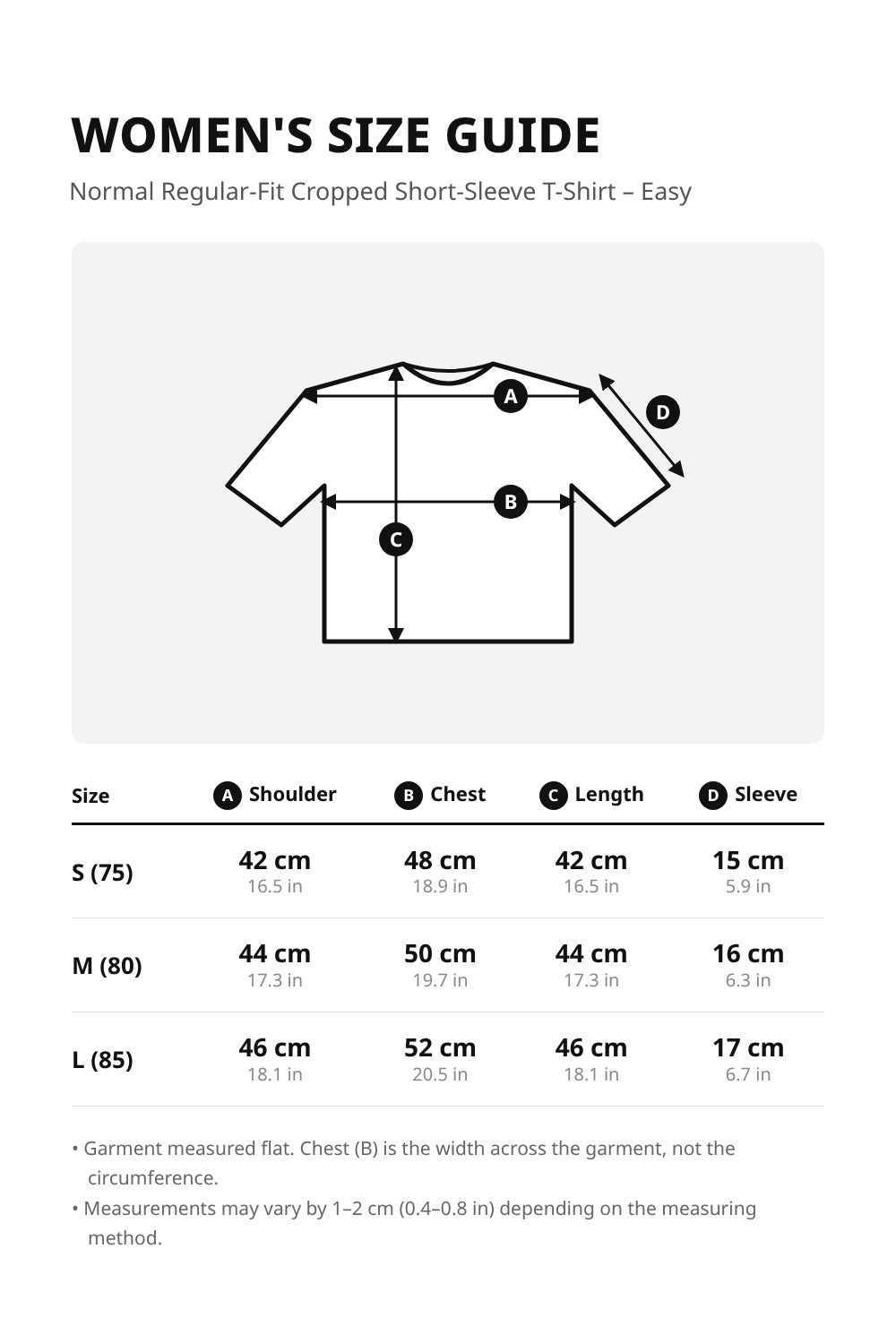 Women Premium Modal Cotton Casual Short Sleeve Crop Tops T-Shirt. – size guide
