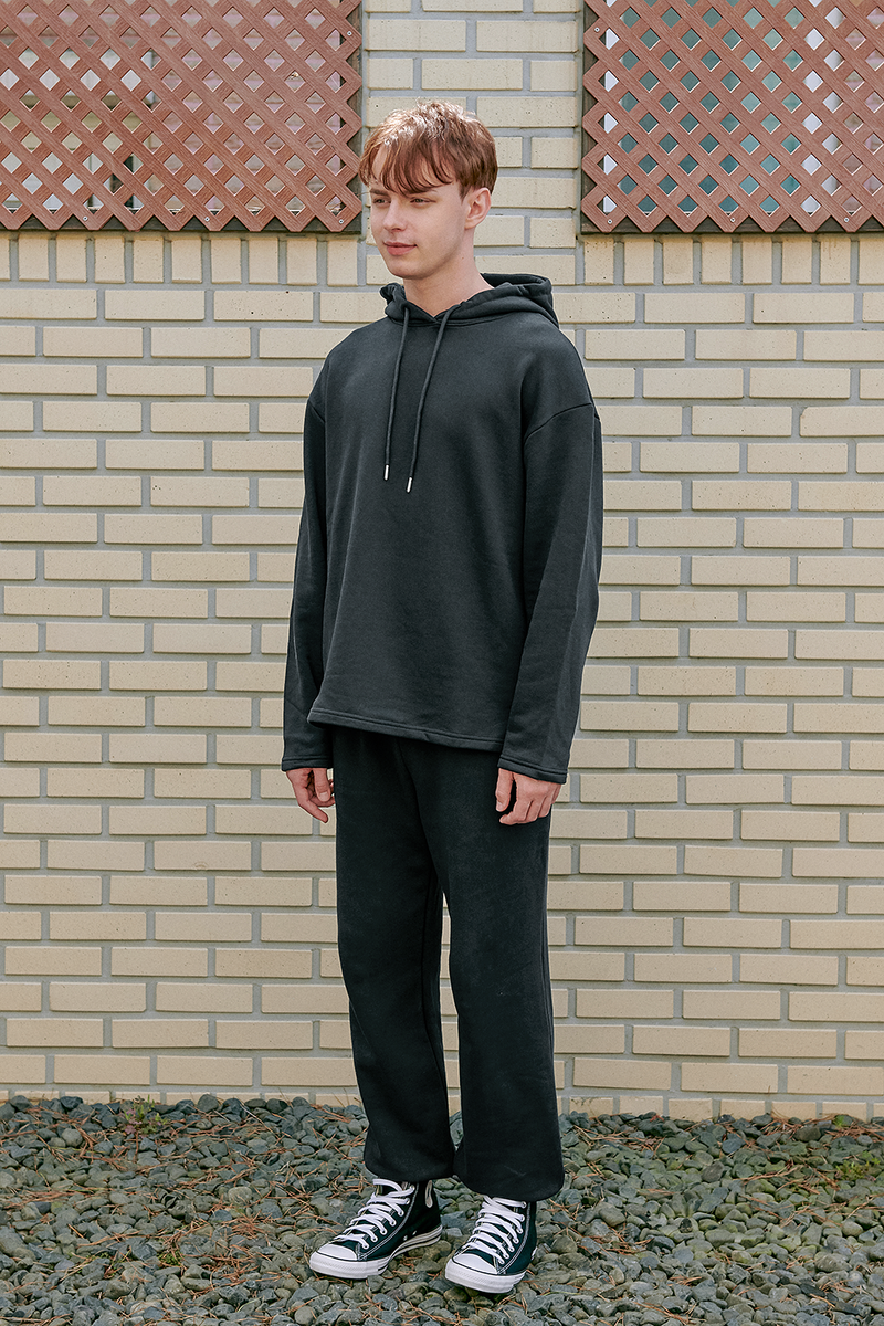 EDUARDO High density cotton solid minimal hoodie