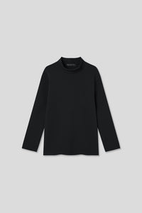 EDUARDO Youth Mock Neck semi-Over Brushed Heavy Cotton Long Sleeve Shirt.