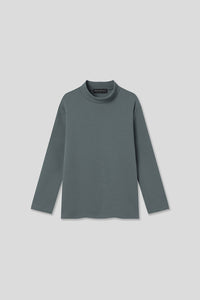 EDUARDO Youth Mock Neck semi-Over Brushed Heavy Cotton Long Sleeve Shirt.