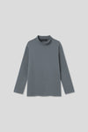 EDUARDO Youth Mock Neck semi-Over Brushed Heavy Cotton Long Sleeve Shirt.