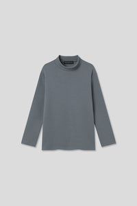 EDUARDO Youth Mock Neck semi-Over Brushed Heavy Cotton Long Sleeve Shirt.