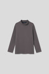 EDUARDO Youth Mock Neck semi-Over Brushed Heavy Cotton Long Sleeve Shirt.