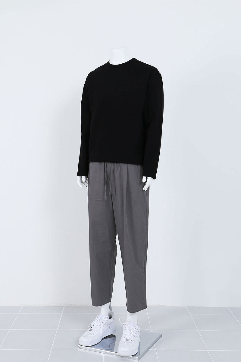 EDUARDO Cotton Drawstring Wide Fit Cropped Casual Pants for Men and Women.