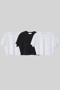 Women’s Normal Regular-Fit Cropped Short-Sleeve T-Shirt – Easy Multipack
