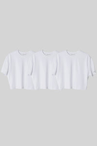 Women’s Normal Regular-Fit Cropped Short-Sleeve T-Shirt – Easy Multipack