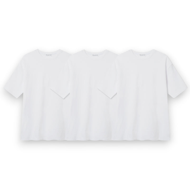 EDUARDO Men's Anyone-over fit short-sleeved t-shirt multipack 3 pcs [White]