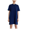 EDUARDO Women Summer Casual Short Sleeve Crewneck T-Shirt Dress Semi over Fit. (Cool Cotton Modal Blend)