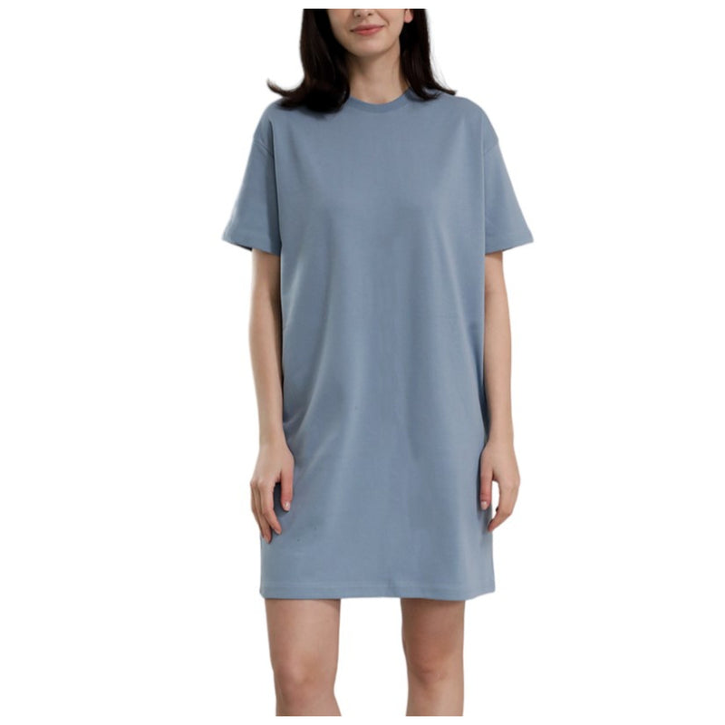 EDUARDO Women Summer Casual Short Sleeve Crewneck T-Shirt Dress Semi over Fit. (Cool Cotton Modal Blend)