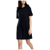 EDUARDO Women Summer Casual Short Sleeve Crewneck T-Shirt Dress Semi over Fit. (Cool Cotton Modal Blend)