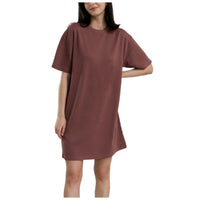 EDUARDO Women Summer Casual Short Sleeve Crewneck T-Shirt Dress Semi over Fit. (Cool Cotton Modal Blend)