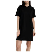 EDUARDO Women Summer Casual Short Sleeve Crewneck T-Shirt Dress Semi over Fit. (Cool Cotton Modal Blend)